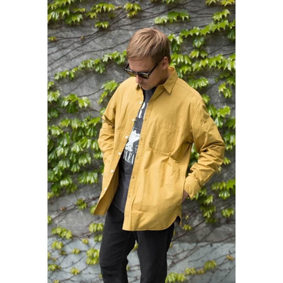 WAX(ワックス) / THE HARD MAN(ザハードマン) / ルーズフィット 長袖シャツ 両サイドポケット付き / AUTUMN SHIRTS - YELLOW / WX-0121
