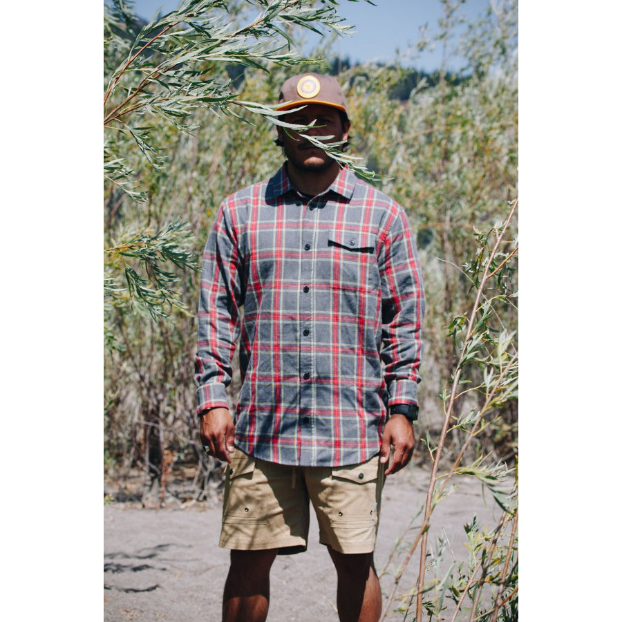 Poler Outdoor Stuff(ポーラー アウトドア スタッフ) / 長袖 ネルシャツ チェック / ZERO FLANNEL - ASH GREY / 221SS0037 / メンズ