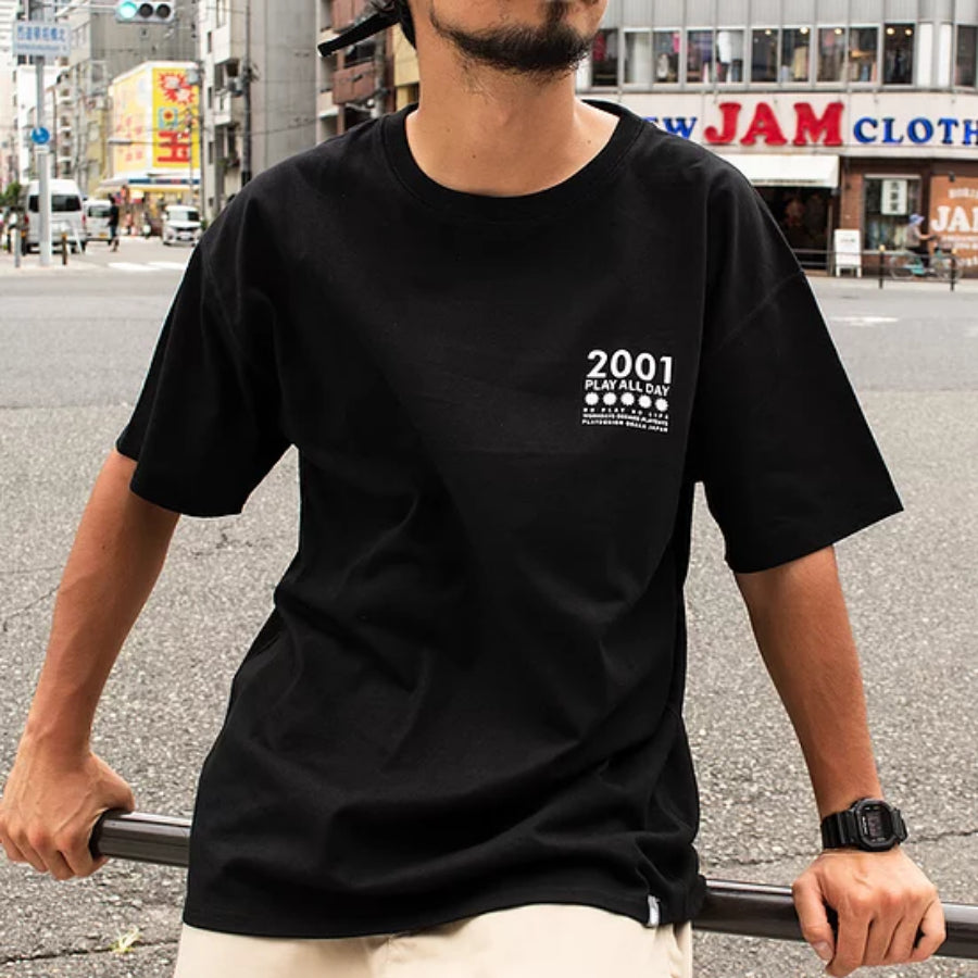 PLAY DESIGN プレイデザイン / P01 プレイ / 半袖Tシャツ / PLAYALLDAY TEE - BLACK / メンズ