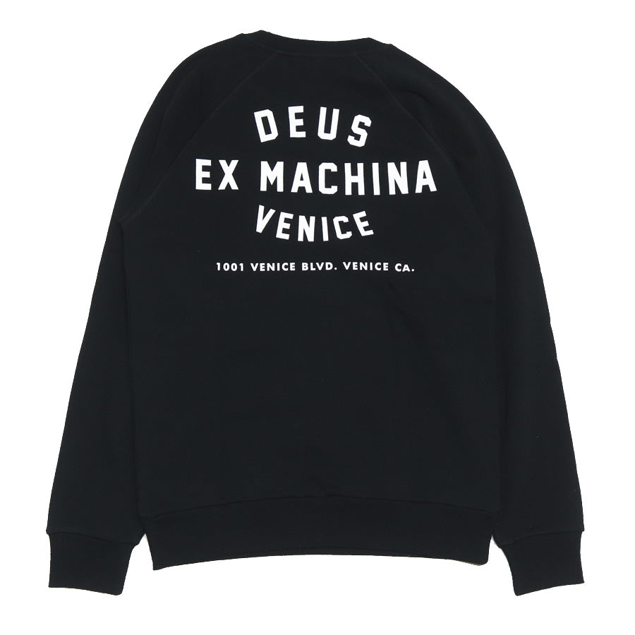 DEUS EX MACHINA ( デウスエクスマキナ ) / スウェット クルーネック トレーナー / VENICE ADDRESS CREW - BLACK / TDMW48259D