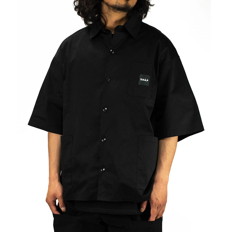 YALP by PLAY DESIGN (ヤルプ) / 半袖シャツ / HAND POCKET SHIRT - BLACK / Y22S0HPSH / メンズ P01