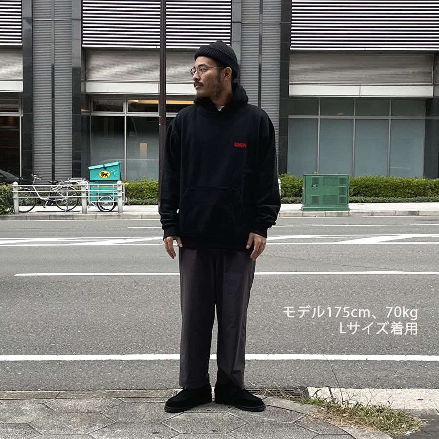WAX(ワックス) / 裏起毛 スウェットプルオーバーパーカー / ORIGINAL HOODIE - BLACK / WX-0246 / 日本製 メンズ THM