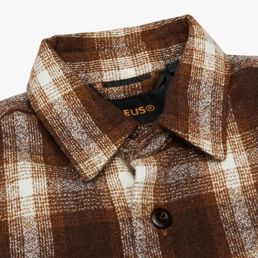 DEUS EX MACHINA (デウス) / 中綿入りシャツジャケット / MARCUS CHECK SHIRT - BROWN PLAID / DMP225148 / メンズ