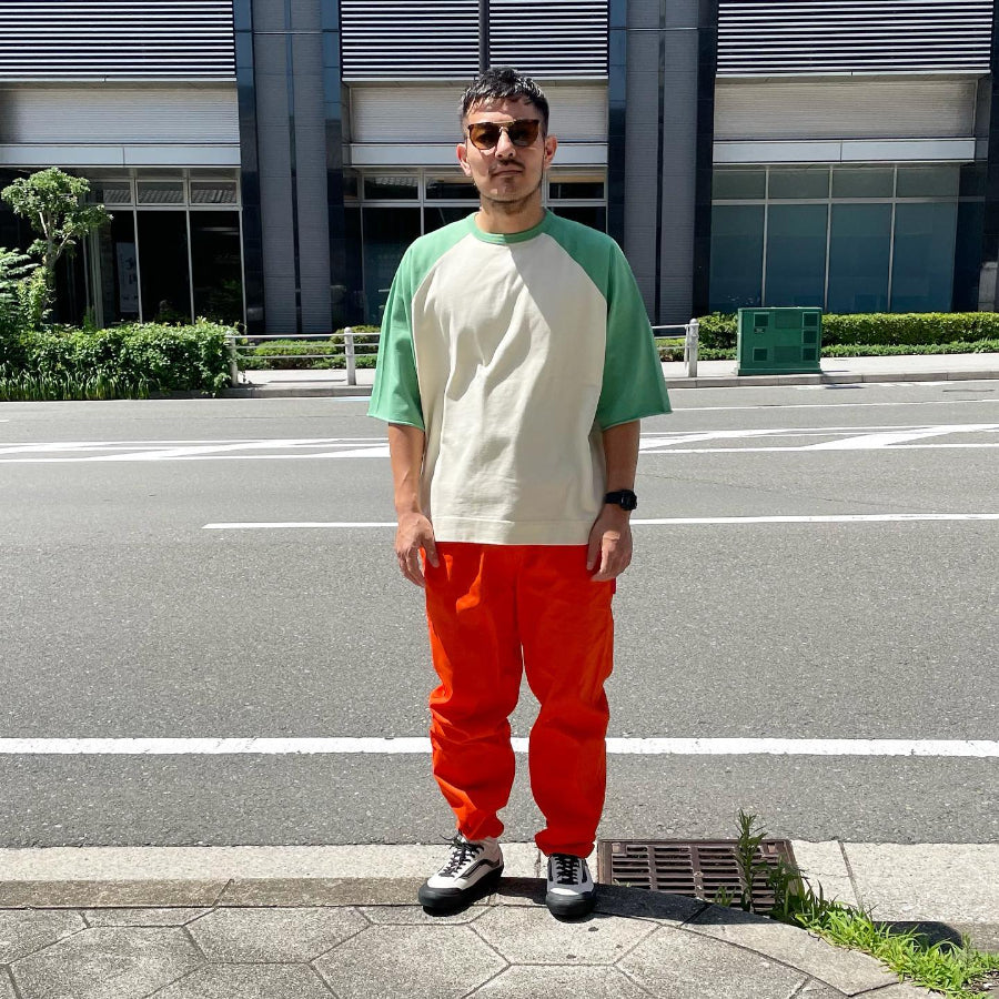 NASNGWAM (ナスングワム) / 半袖 厚手ラグランTシャツ / YEARS CUTSEW TEE - GREEN / C314906 メンズ 日本製