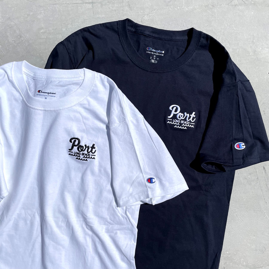 PORT LBC (ポート) x CHAMPION (チャンピオン) / コラボ 半袖Tシャツ / Port LBC Champion Tee - NAVY / メンズ