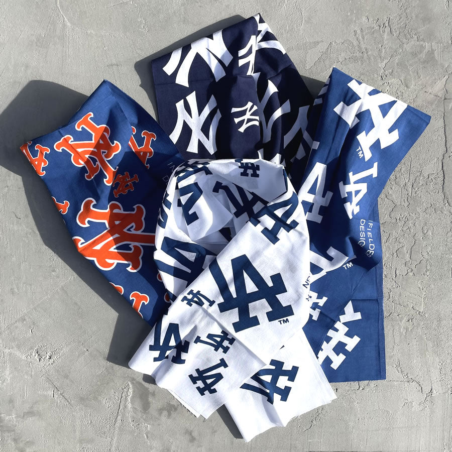 INFIELDER DESIGN x MLB / 木綿 手ぬぐい 日本製 / MLB LOGO STALL - LA DODGERS - BLUE / MLB-165-LAD ドジャース