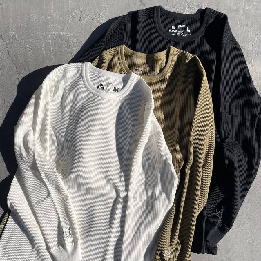 WAX(ワックス) / ロンT 厚手 長袖Tシャツ / BLUCO x WAX THERMAL - KHAKI / WXB-004 / メンズ THM