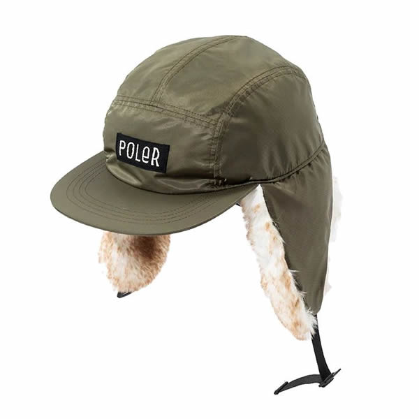 POLeR OUTDOOR STUFF(ポーラーアウトドアスタッフ) / フライトキャップ / FLIGHT NYLON FUR FLAP CAP - OLIVE / 233MCV0085