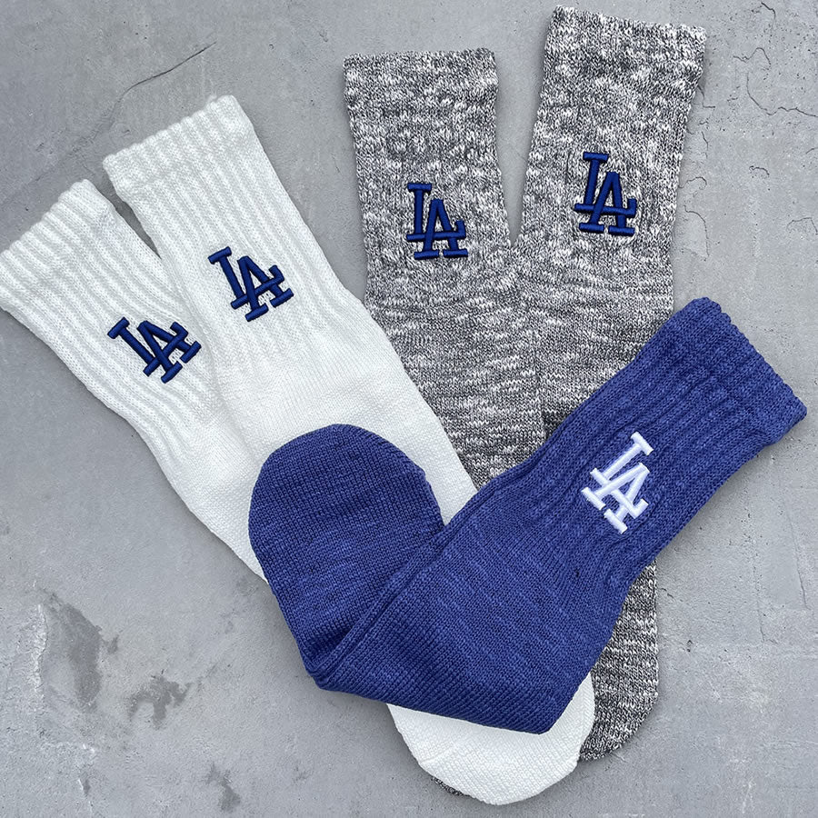 ROSTER SOX(ロスターソックス) x MLB / 靴下 クルーソックス / B MLB 3D SOCKS 2 - WHITE / MLB-170 / メンズ LAD ドジャース