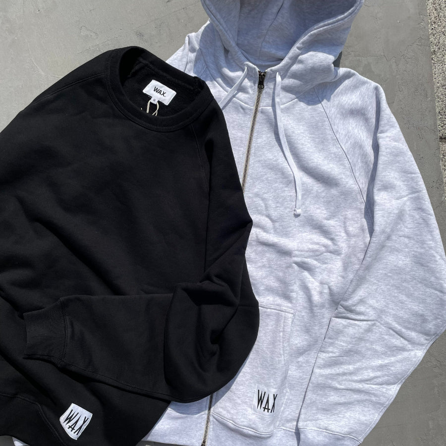 WAX(ワックス) / ジップ フーディー/ HEAVY OZ ZIP HOODIE - BLACK / WX-0311 / メンズ THM