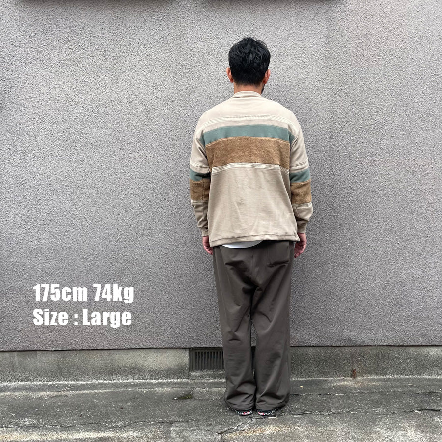 BURLAP OUTFITTER(バーラップアウトフィッター) / フリースクルーネック / RUGBY STRIPE FLEECE TOP - TAN / BO030076 / メンズ