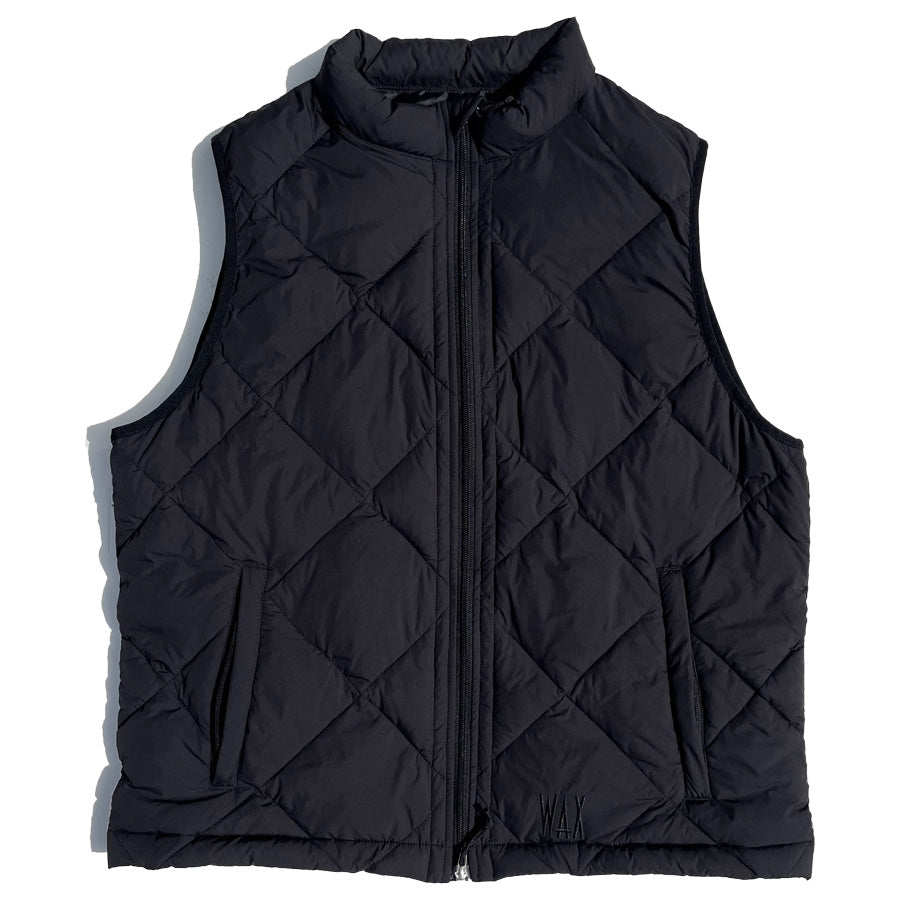 美品　WAX 中綿ベスト　パフベスト　ブラック　黒　L ダウンベスト WAX(ワックス) / 中綿ベスト / Puff vest - BLACK / WX-0390 / メンズ