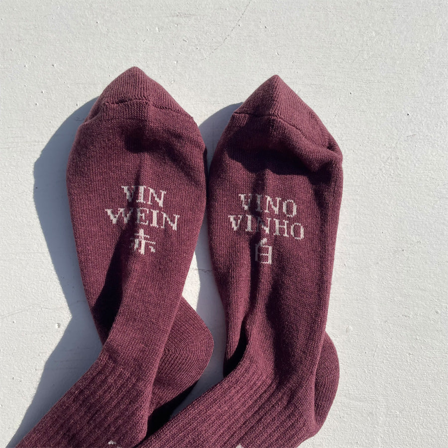 ROSTER SOX(ロスターソックス) / 靴下 クルーソックス / WINE SOCKS - RED / RJ-001 / メンズ レディース 赤ワイン