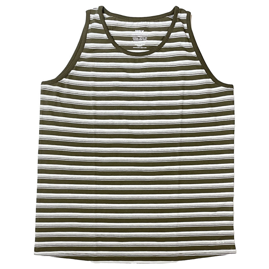 WAX(ワックス) / タンクトップ / Stripe tank top - KHAKI / WX-0436 / メンズ 日本製