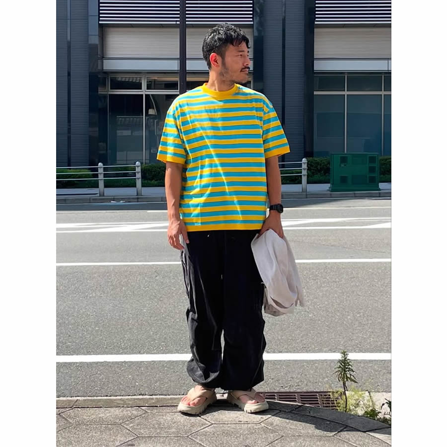 IMPRESTORE (インプレストア) / 半袖Tシャツ ボーダーTシャツ / OTIS BORDER RIB TEE - YELLOW / メンズ