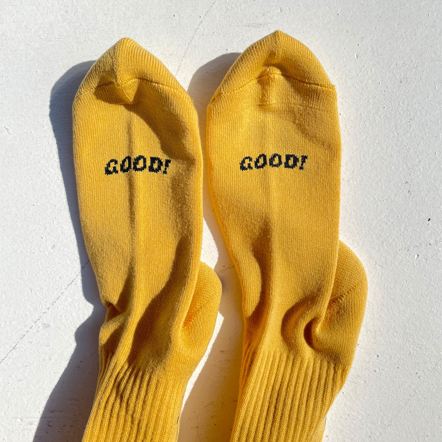yours socks(ユアーズソックス) / 靴下 クルーソックス / SMILE - YELLOW / Y2506 / メンズ