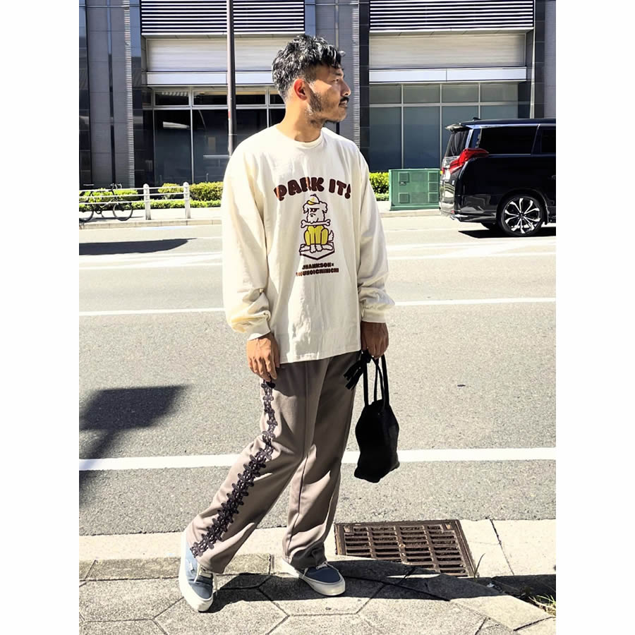 JHANKSON(ジャンクソン) x 犬の一日 / 長袖Tシャツ ロンT / PARK IT! L/S TEE - NATURAL / JHI-LS014 / メンズ