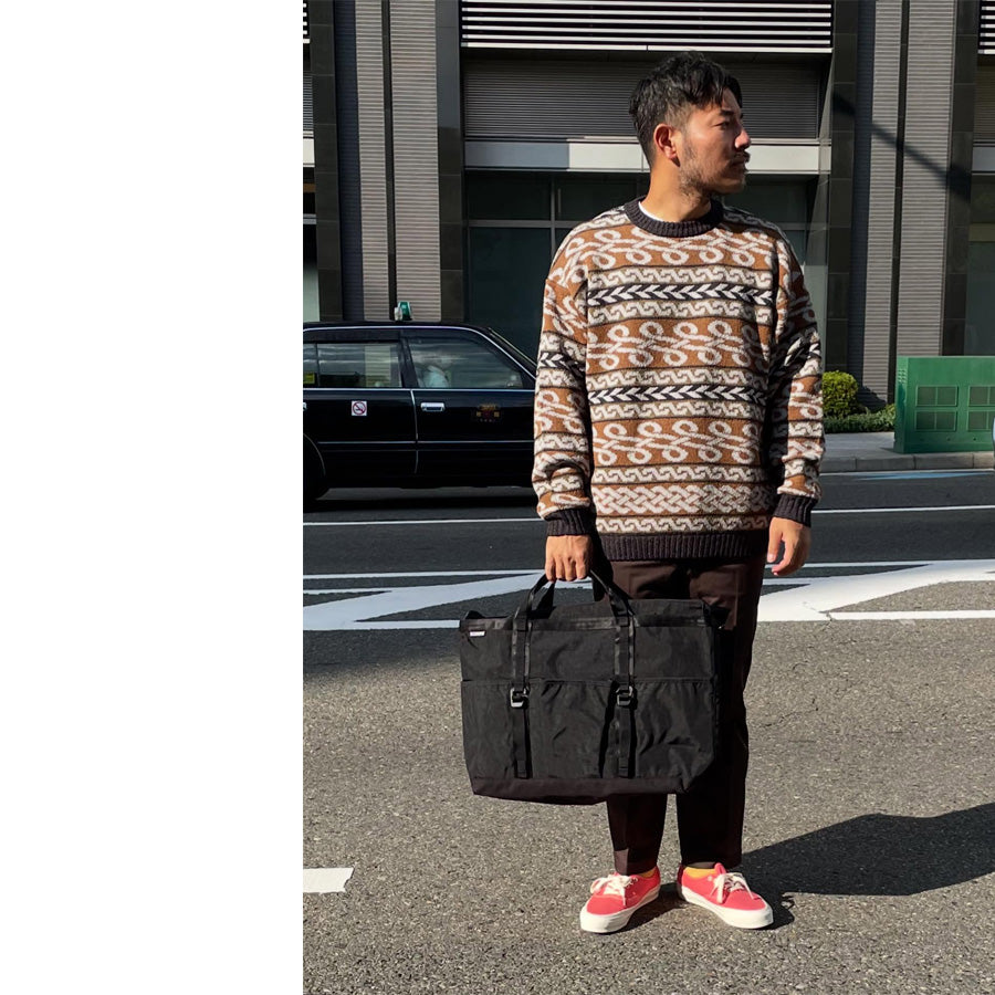 NASNGWAM (ナスングワム) / ケルティックニット / BRAID KNIT - BROWN / K0770203 / メンズ 総柄セーター