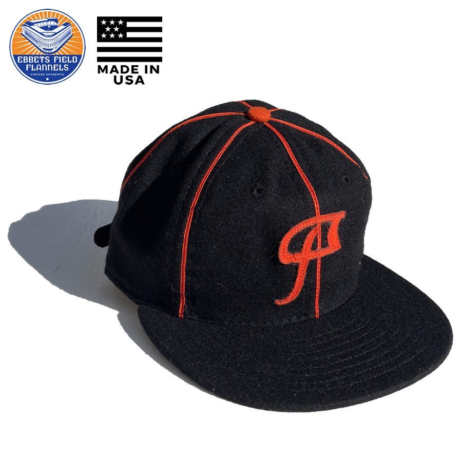 EBBETS FIELD FLANNELS(エベッツ) / 帽子 ベースボールキャップ ウール USA製 / MONTREAL BLACK PANTHERS 1936 VINTAGE BALLCAP / BLACK x ORANGE / メンズ