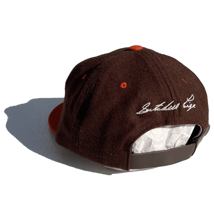 EBBETS FIELD FLANNELS(エベッツ) / 帽子 ベースボールキャップ ウール USA製 / 29 SATCHEL PAIGE 1952 SIGNATURE SERIES BALLCAP / BROWN x ORANGE / メンズ