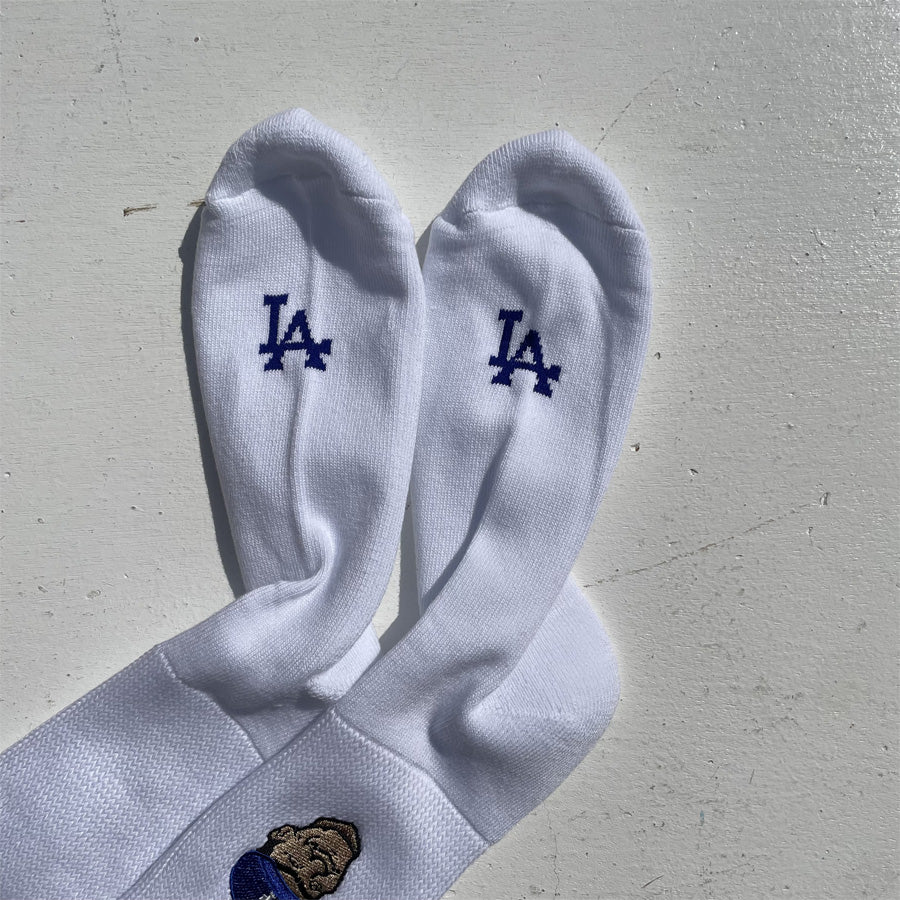 ROSTER SOX(ロスターソックス) x MLB / 靴下 クルーソックス / MLB MAN SOCKS - WHITE / MLB-287-LAD / メンズ レディース ロサンゼルスドジャース