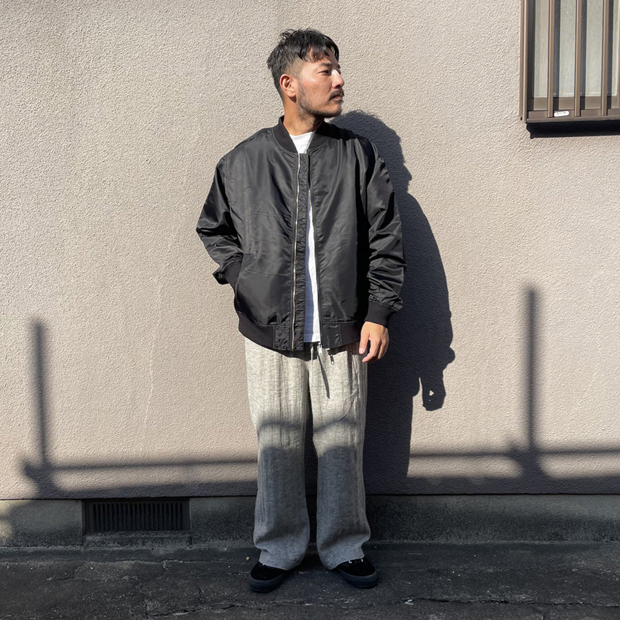 WAX(ワックス) / ボンバージャケットライト / BOMBER JACKET LIGHT - BLACK / WX-0488 / メンズ THM