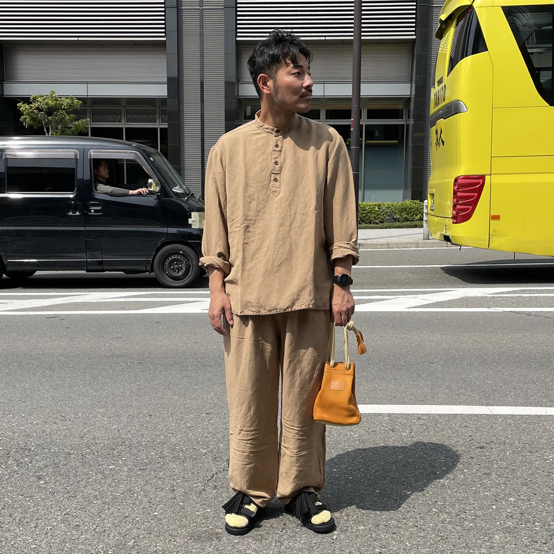 NASNGWAM (ナスングワム) / 日本製 リネンシャツ 長袖 / ATELIER SHIRTS - BEIGE / S2623103 / メンズ
