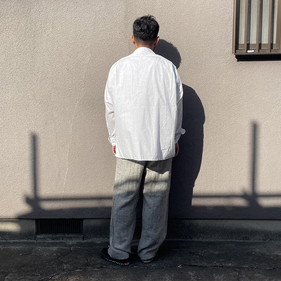 WAX(ワックス) / 長袖オープンカラーシャツ / FADE CHECK OPEN SHIRTS - WHITE / WX-0495 / メンズ THM 日本製