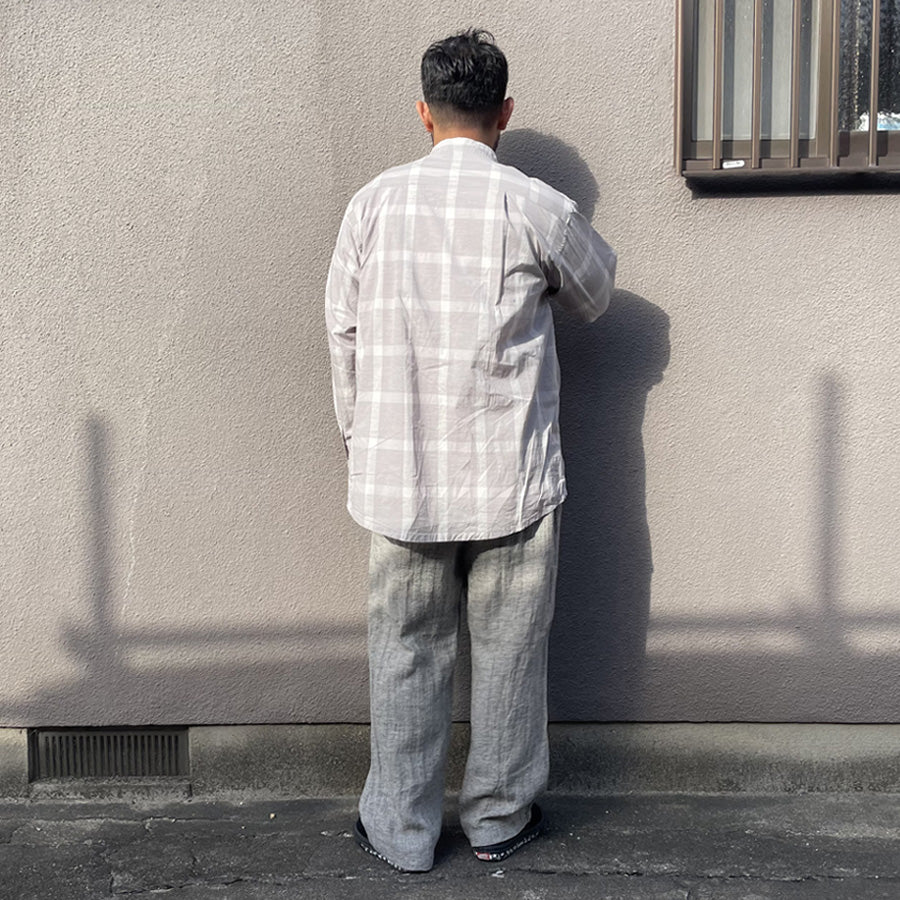 WAX(ワックス) / 長袖チェックシャツ / CHECK SHIRTS - GRAY / WX-0496 / メンズ THM 日本製