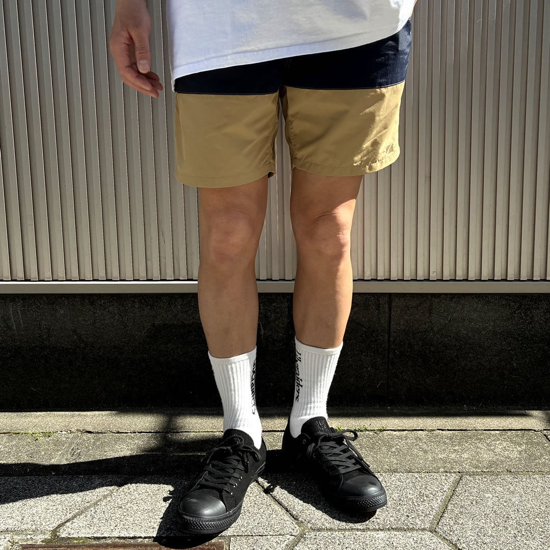 SHORT PANTS EVERY DAY ショートパンツエブリデイ/街履きボードショーツ/COAST II CENTER LINE - BEIGE x NAVY /SPED-0137/メンズ 日本製