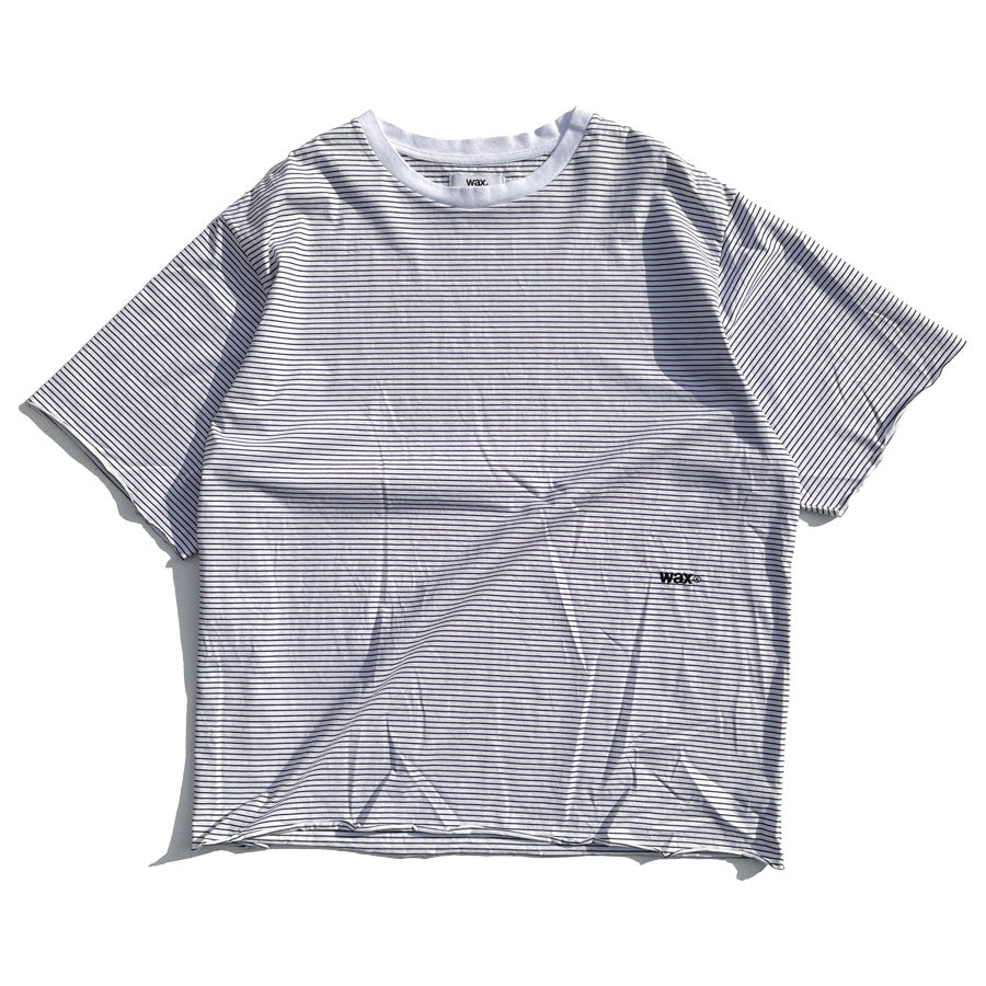 WAX(ワックス) / 半袖カットオフTシャツ / Pin stripe cut off tee - WHITE / WX-0505 / メンズ THM