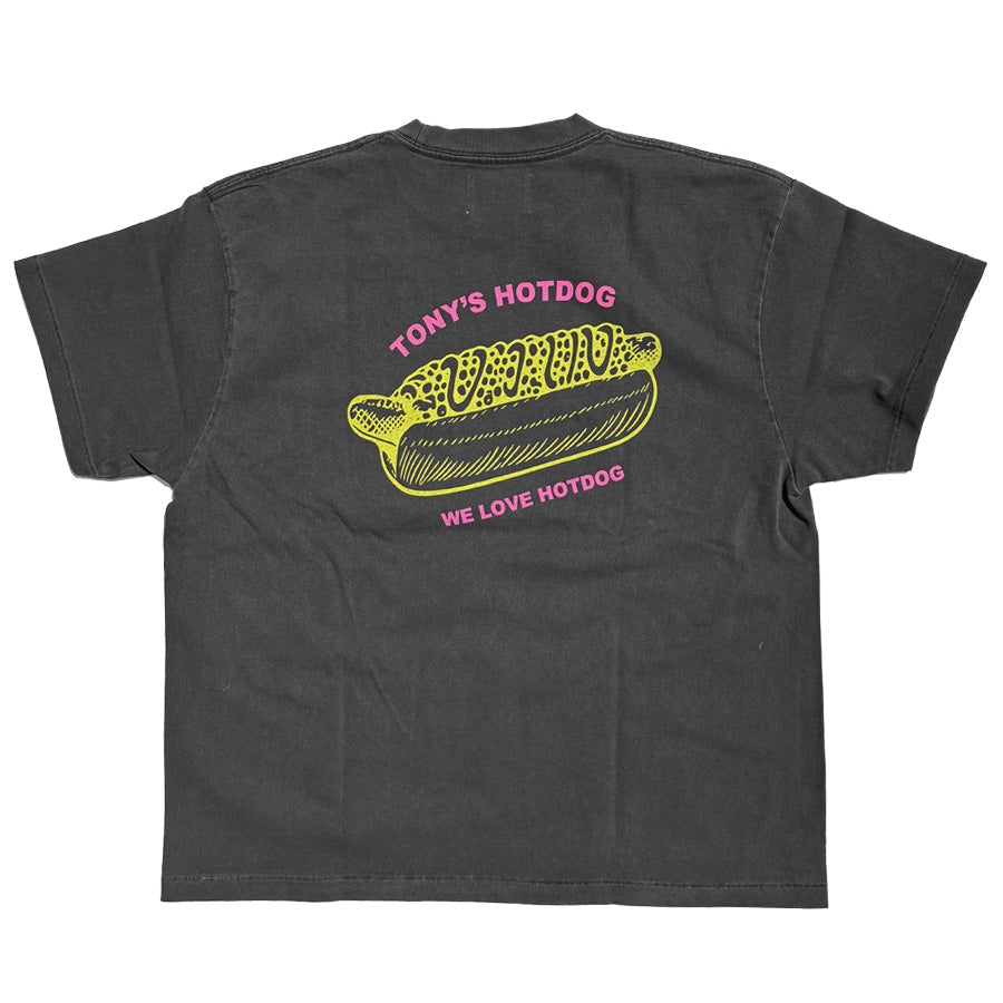 Tony Taizsun(トニー タイズサン) / 半袖シャツ Tシャツ / HOT DOG "渾身" POCKET TEE - BLACK / 26SS-018 / メンズ