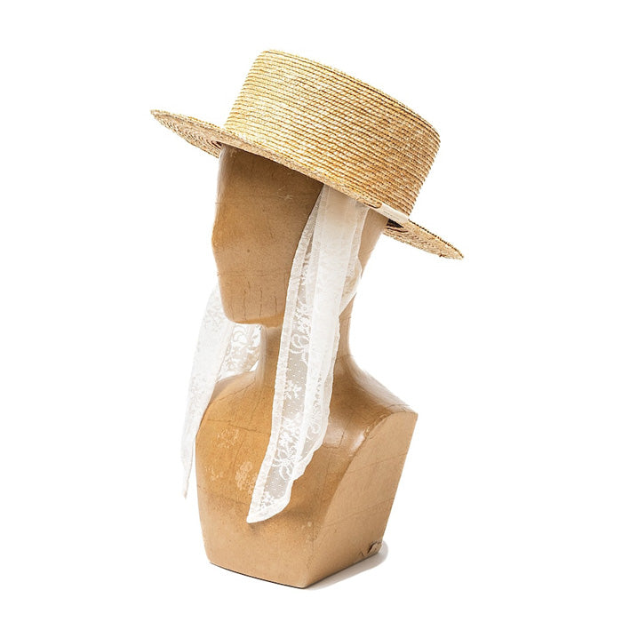 THE FACTORY MADE(ザ ファクトリー メイド) / カンカン帽 / HANAMUGI BOATER HAT - BEIGE / FM009-006