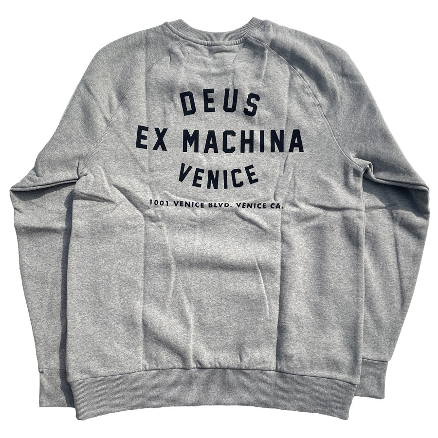 DEUS EX MACHINA ( デウスエクスマキナ ) / スウェット クルーネック トレーナー / VENICE ADDRESS CREW - GREY MARLE / TDMW48259D