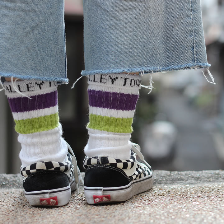 PACIFIC STANDARD TIME x ALL GOOD STORE / ラインソックス 靴下 / VALLEY TOWN - SUBWAY LINE COTTON SOCK - T6-MIX / PST