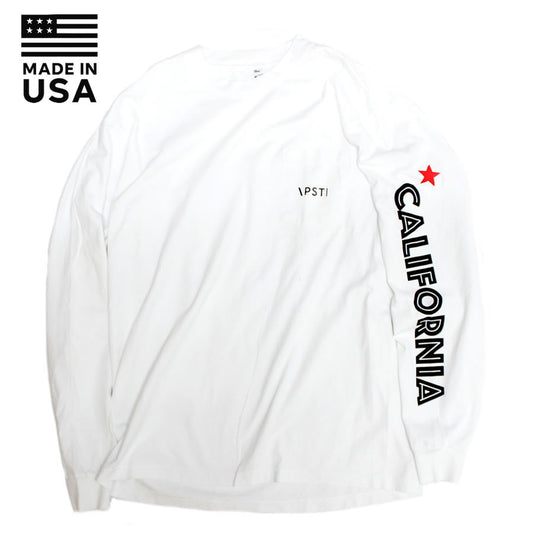 PACIFIC STANDARD TIME　PST パシフィックスタンダードタイム  /CALIFORNIA STAR LS TEE - WHITE / ロンTEE 長袖Tシャツ