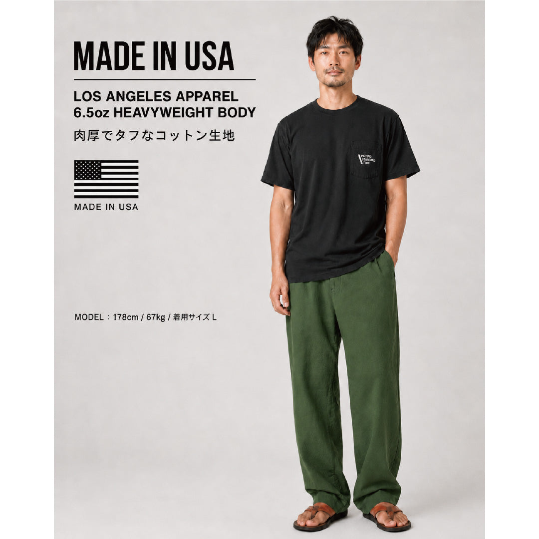 PACIFIC STANDARD TIME / パシフィックスタンダードタイム / LOGO SS TEE -BLACK / 半袖Tシャツ