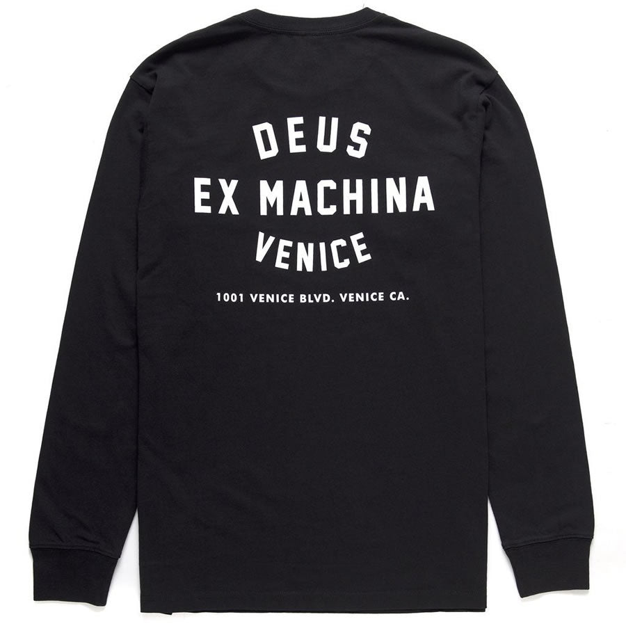 DEUS EX MACHINA ( デウスエクスマキナ ) Tシャツ ロンT 長袖 / VENICE ADDRESS LS TEE - BLACK / DMA61831B / メンズ
