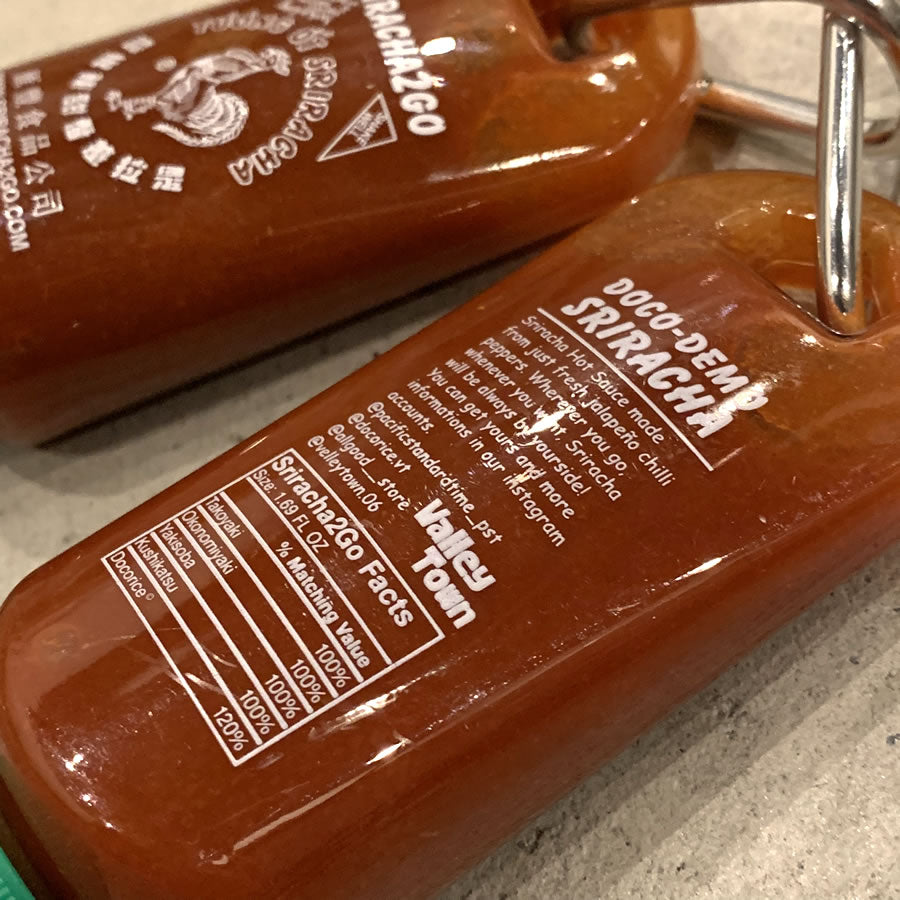 PST x ALL GOOD STORE / VALLEY TOWN　ドコデモシラチャー キーリング / DOCO-DEMO SRIRACHA KEYRING / シラチャーソース キーホルダー
