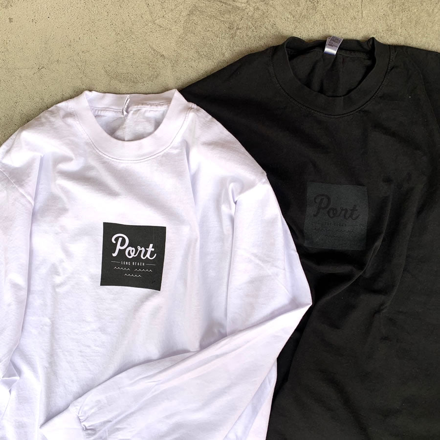 PORT LBC (ポート) / 長袖 Tシャツ / BOX LOGO LS TEE - BLACK / メンズ ロンTEE