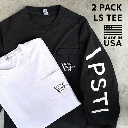PACIFIC STANDARD TIME  /LOGO LS 2PACK TEE - 2枚組 / PST / ロンT 長袖Tシャツ / WHITE BLACK カラー組み換え可