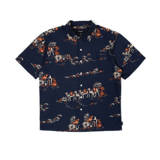BRIXTON ( ブリクストン ) / 半袖 シャツ / CRUZE SS WOVEN - WASHED NAVY x GINGER / 01118-WANGN / メンズ