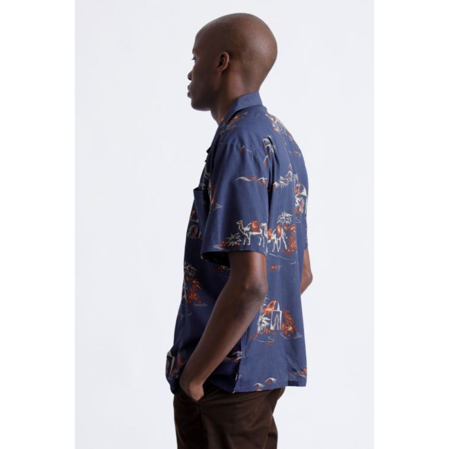 BRIXTON ( ブリクストン ) / 半袖 シャツ / CRUZE SS WOVEN - WASHED NAVY x GINGER / 01118-WANGN / メンズ
