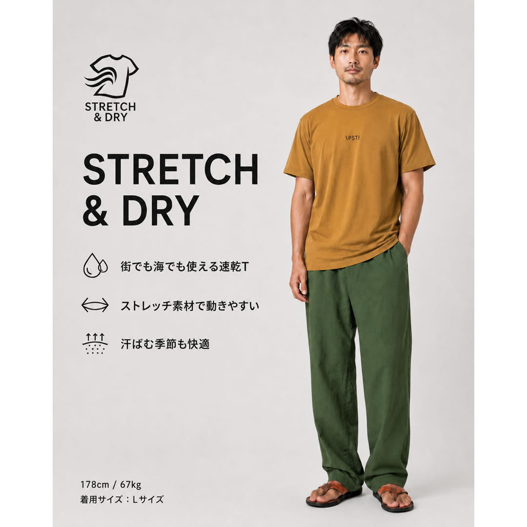 PACIFIC STANDARD TIME  / 半袖ドライTシャツ / ALWAYS DRY PALM TREE TEE - DRAB / メンズ　PST