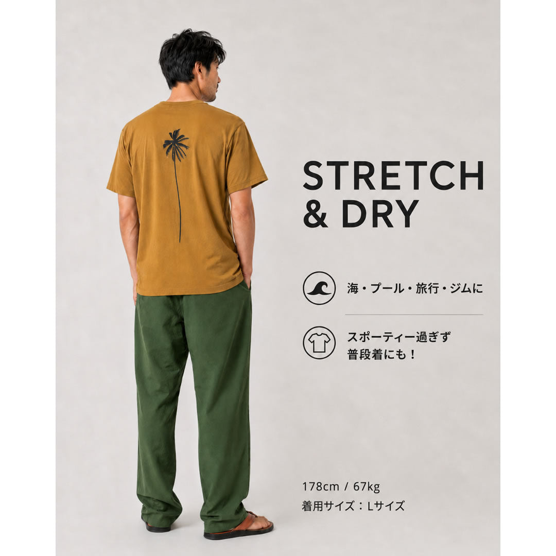 PACIFIC STANDARD TIME  / 半袖ドライTシャツ / ALWAYS DRY PALM TREE TEE - DRAB / メンズ　PST
