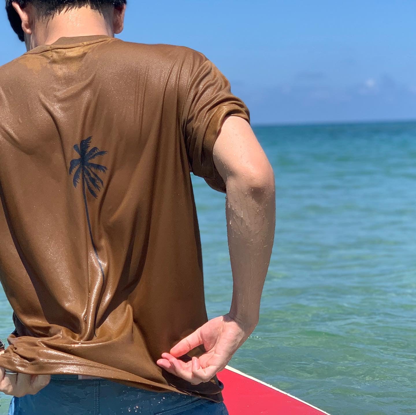 PACIFIC STANDARD TIME  / 半袖ドライTシャツ / ALWAYS DRY PALM TREE TEE - DRAB / メンズ　PST