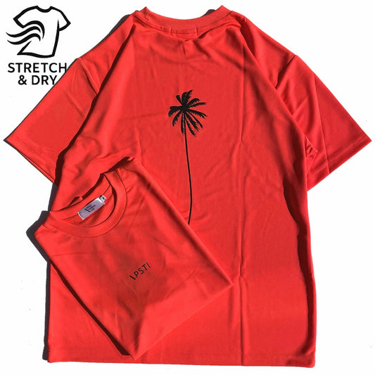 PACIFIC STANDARD TIME  / 半袖ドライTシャツ / ALWAYS DRY PALM TREE TEE - NEON ORANGE  / メンズ　PST