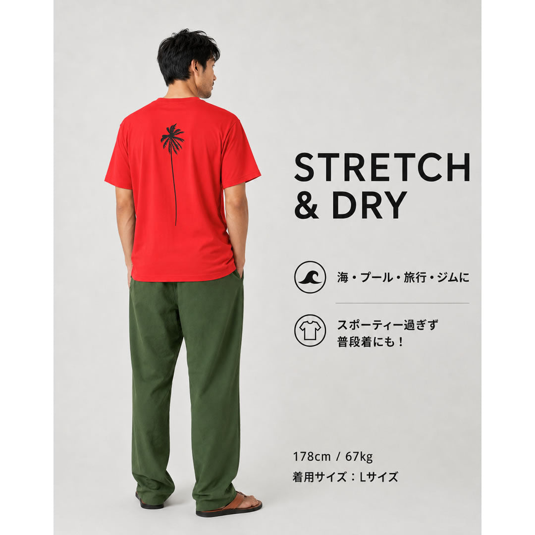PACIFIC STANDARD TIME  / 半袖ドライTシャツ / ALWAYS DRY PALM TREE TEE - NEON ORANGE  / メンズ　PST