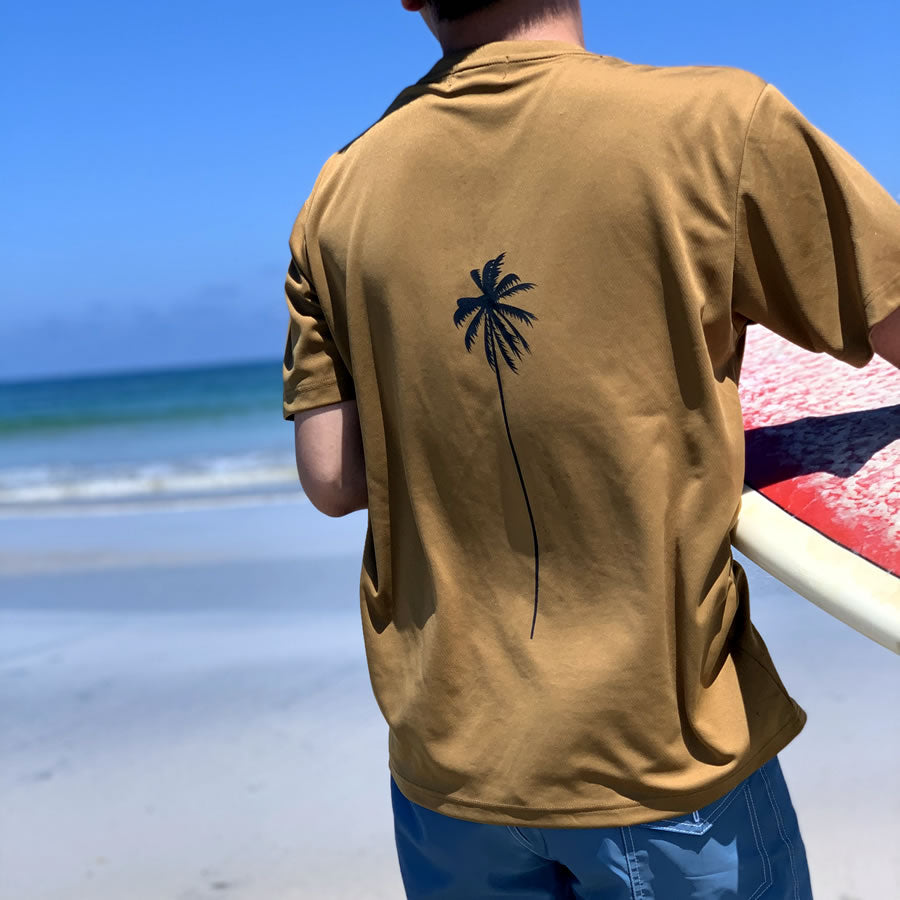PACIFIC STANDARD TIME  / 半袖ドライTシャツ / ALWAYS DRY PALM TREE TEE - NEON ORANGE  / メンズ　PST