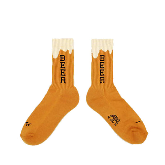 ROSTER SOX(ロスターソックス) / 靴下 クルーソックス ビール柄 / BEER - YELLOW / RS-131/ メンズ レディース